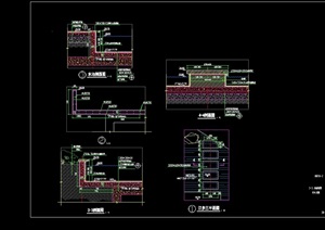 现代完整的详细园林景墙cad施工图