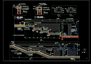 某完整的详细园林景墙cad施工图