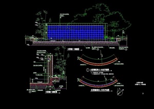 某现代风格详细的水景墙cad施工图