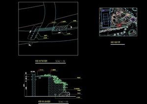 整体现代园林景观景墙cad施工图