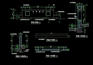 现代详细的园林景观景墙cad施工图