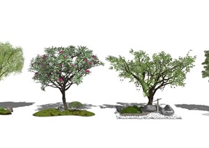 现代树池景观树 树木 乔木SU(草图大师)模型
