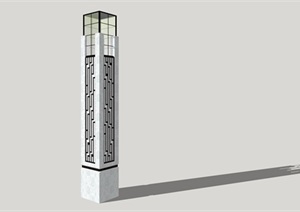 新中式景观灯柱详细设计SU(草图大师)模型