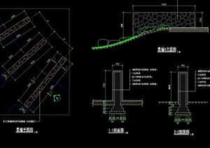 详细的园林景观完整景墙cad施工图