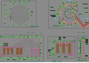 某独特的详细草亭素材cad施工图