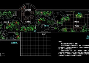 某详细的整体屋顶花园设计cad平面方案