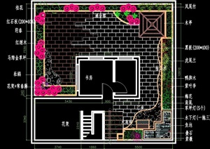 某独特庭院花园设计cad平面方案