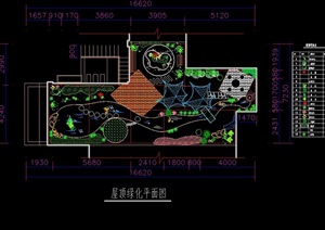 屋顶花园绿化设计cad平面方案