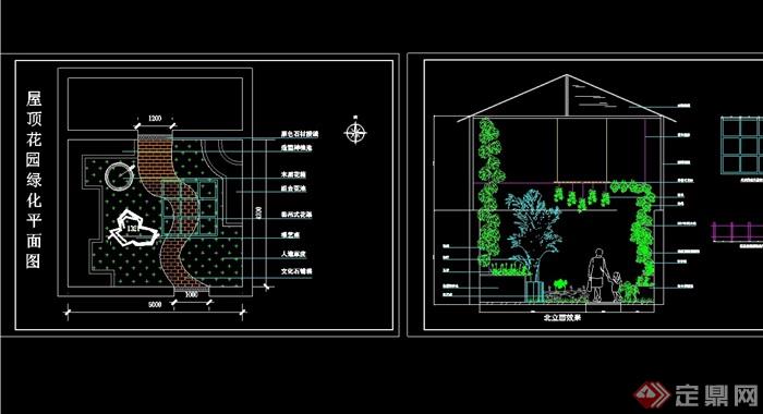 某屋顶花园设计cad平面方案
