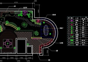 某详细的屋顶花园景观cad方案图