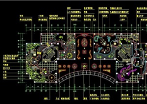详细的屋顶花园景观cad方案图