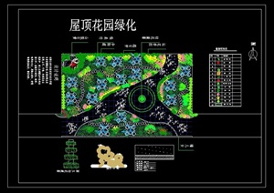 详细的独特屋顶花园景观cad方案图