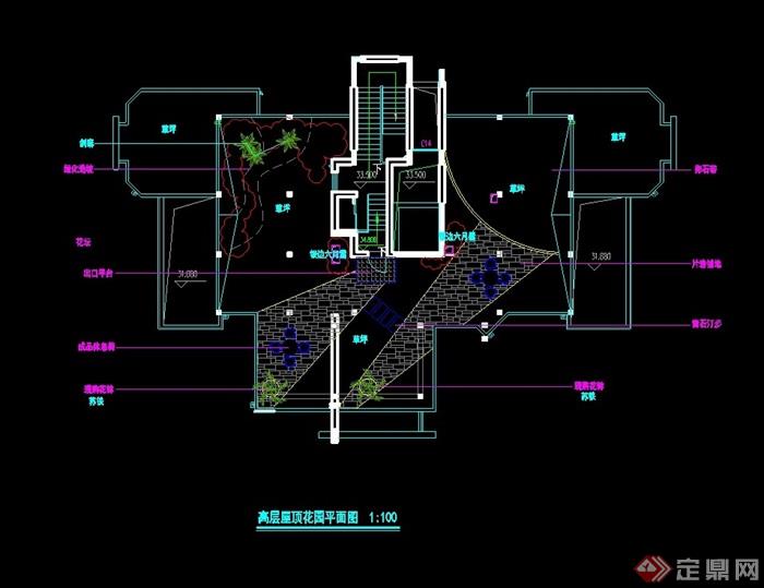 某完整的详细花园景观cad方案图