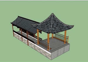 景观节点亭廊素材设计SU(草图大师)模型