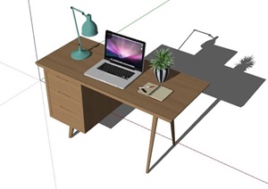 现代电脑桌素材设计SU(草图大师)模型