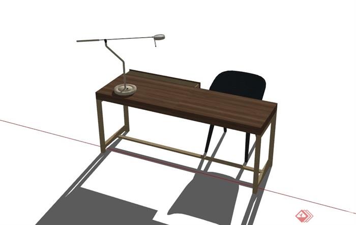 现代风格书桌椅设计su模型