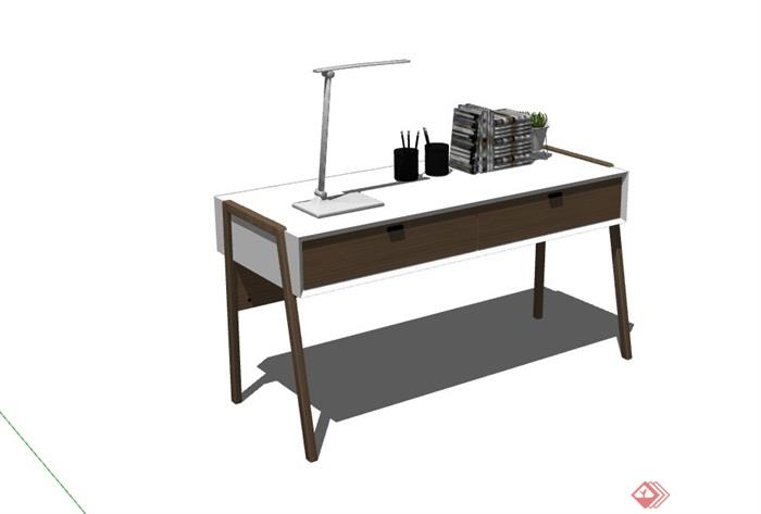 室内办公桌设计su模型