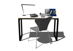 某办公书桌椅设计SU(草图大师)模型