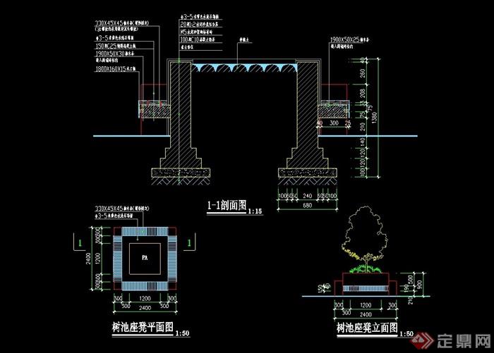 种植树池素材详细cad施工图