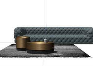 某现代客厅沙发组合SU(草图大师)模型