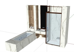 卫生间卫浴组合素材设计SU(草图大师)模型
