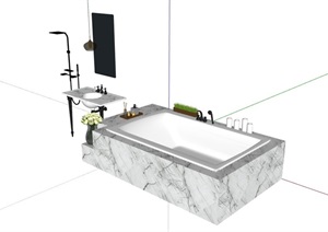 现代风格室内卫浴组合素材设计SU(草图大师)模型