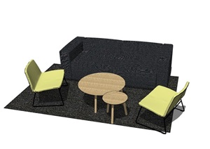 室内沙发沙发茶几组合素材SU(草图大师)模型