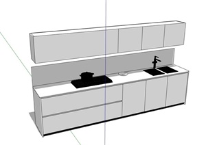 现代室内橱柜组合设计SU(草图大师)模型