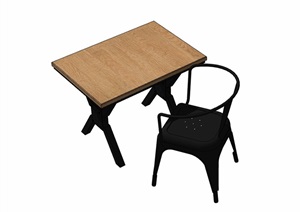 某现代风格完整的桌椅组合家具设计SU(草图大师)模型