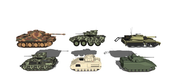 现代豹式坦克 坦克组合su模型(2)