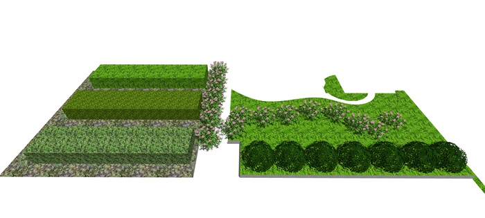 现代植物 绿篱 绿植su模型(1)