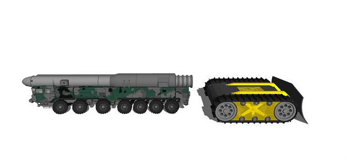 自爆车现代自爆车 坦克组合su模型(1)
