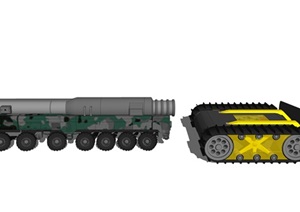 现代自爆车 坦克组合SU(草图大师)模型