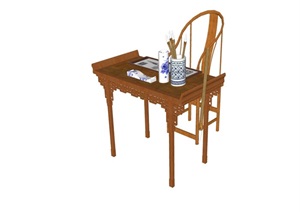 中式风格室内桌椅素材SU(草图大师)模型