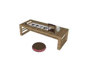 中式风格桌凳家具SU(草图大师)模型