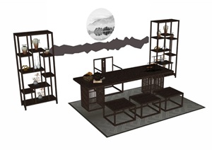 桌椅柜子屏风素材SU(草图大师)模型