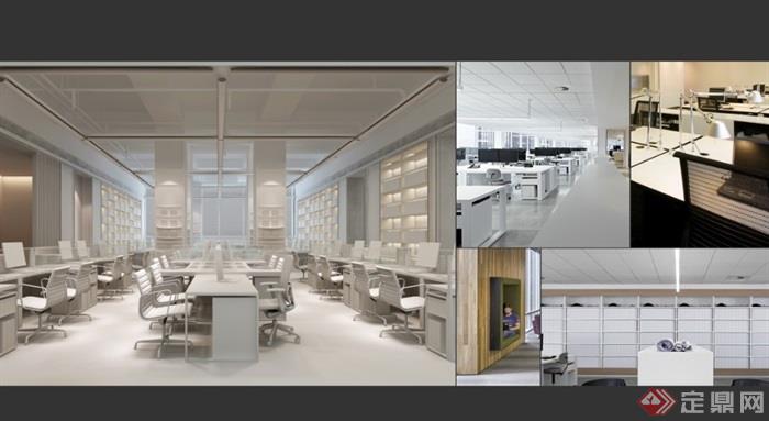 工业风办公室空间装饰cad施工图+效果图+实景