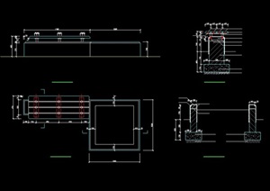 完整的详细独特坐凳素材cad施工图