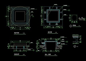 某独特完整的详细园凳素材cad施工图