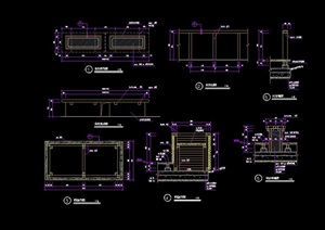 详细的整体完整的坐凳素材cad施工图