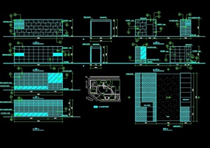 现代园林景观节点景墙大门cad施工图