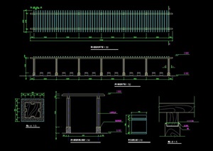 景观长廊架节点素材cad施工图