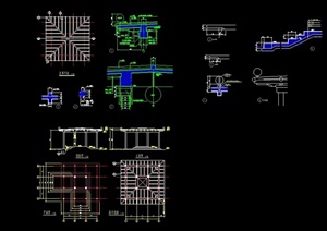 详细的整体廊架节点素材cad施工图