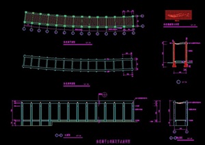 详细的休闲廊架节点素材cad施工图