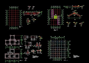 详细整体廊架素材设计cad施工图