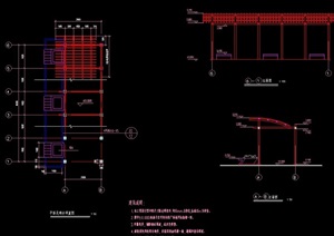 详细的休闲廊架素材设计cad施工图