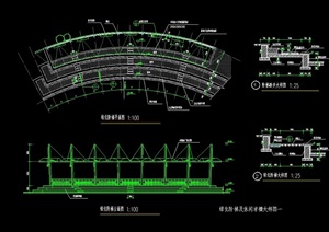 整体的详细亭子素材设计cad施工图