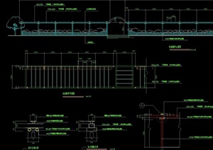 整体详细廊架素材设计cad施工图