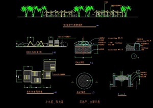 休闲廊架详细素材设计cad施工图