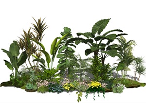 现代景观小品 植物 灌木 绿植 盆栽SU(草图大师)模型